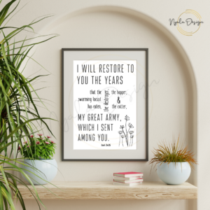 Joel 2v25 Digital Download | Bible Scripture | Faith Prints | Bespoke Design