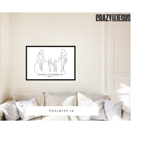 Psalm 139:14 Fearfully And Wonderfully Made | Line Art Collection | Bible Scripture | Downloadable Print