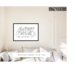Rejoice Christ is in you | Line Art Collection | Wall Art Deco | Digital Download