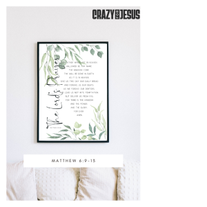 The Lord's Prayer | Leaf Design | Wall Art | Digital Download | Gifts |